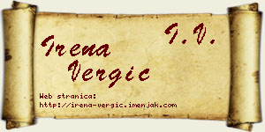 Irena Vergić vizit kartica